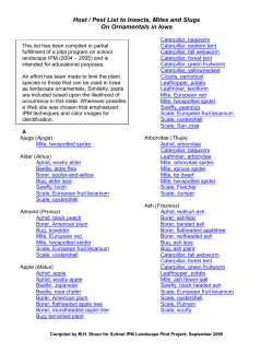 Host / Pest List to Insects, Mites and Slugs