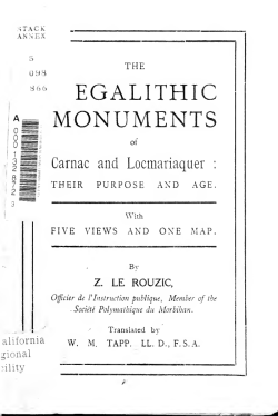 The megalithic monuments of Carnac and Locmariaquer