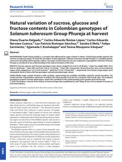 Natural variation of sucrose, glucose and fructose contents in