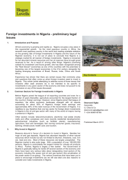 Foreign investments in Nigeria - preliminary legal