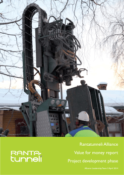 Rantatunneli Alliance Value for money report