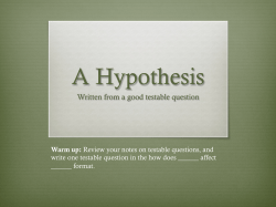 A Hypothesis