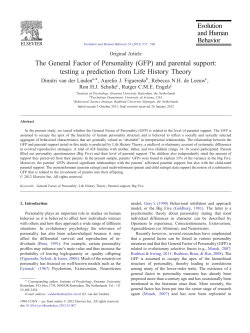 The General Factor of Personality (GFP) and parental support