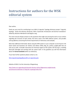 Instructions for authors for the WSK editorial system