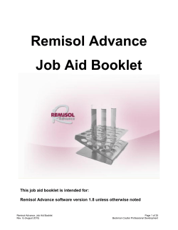 Remisol Advance Job Aid Booklet
