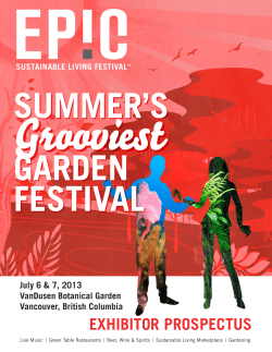 exhibitor prospectus - EPIC | Sustainable Living Festival