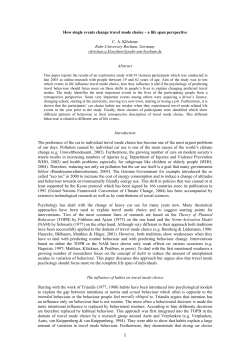 How single events change travel mode choice &ndash; a life span