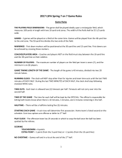 2017 LSFA Spring 7 on 7 Game Rules