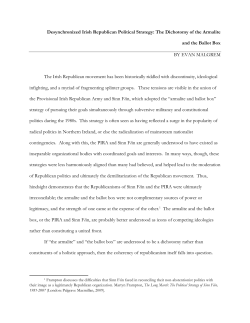 Desynchronized Irish Republican Political Strategy: The Dichotomy