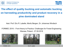 The effect of quality bucking and automatic bucking on