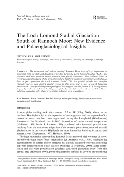 The Loch Lomond Stadial Glaciation South of Rannoch Moor: New