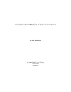 iPad Applications for Teaching and Learning Fractions