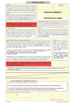 EC CERTIFICATE OF ORIGIN GUIDANCE NOTES (brief)