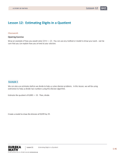 Lesson 12: Estimating Digits in a Quotient