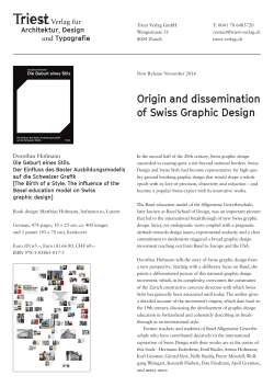 Origin and dissemination of Swiss Graphic Design