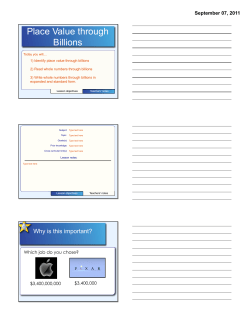 Place Value through Billions