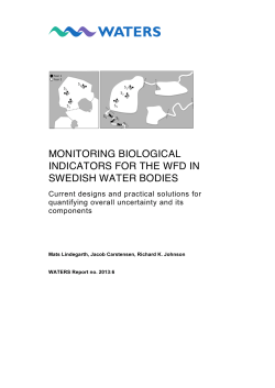 Monitoring biological indicators for the WFD in Swedish