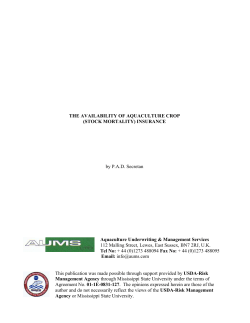 The Availability of aquaculture crop insurance