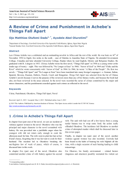 A Review of Crime and Punishment in Achebe`s Things Fall Apart