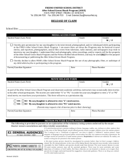 Media Release of Claim Form - Fresno Unified School District