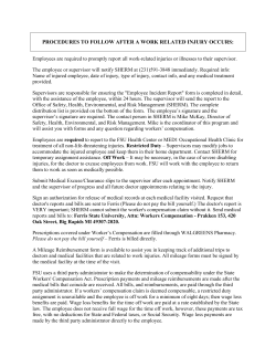 PROCEDURES TO FOLLOW AFTER A WORK RELATED INJURY