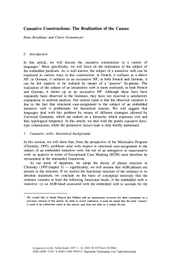 Causative Constructions: The Realization of the