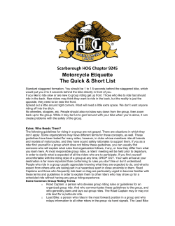 Motorcycle Etiquette - Scarborough HOG Chapter