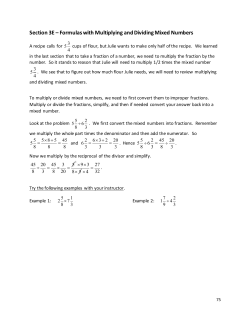 Section 3E &ndash; Formulas with Multiplying and Dividing Mixed Numbers