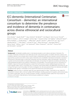 ICC-dementia (International Centenarian Consortium