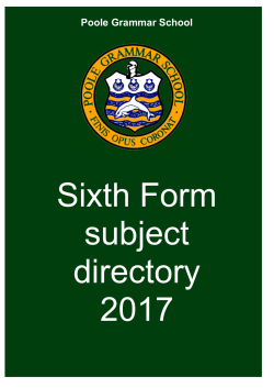 Sixth Form subject directory 2017