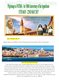 Day 1. Monday, May 15: Depart today on your flight to Lisbon
