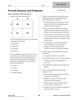 Punnett Squares and Pedigrees