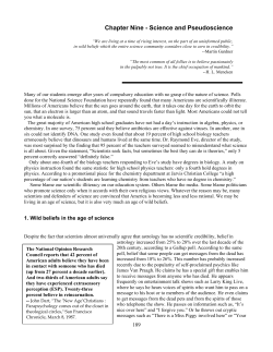 Chapter Nine - Science and Pseudoscience