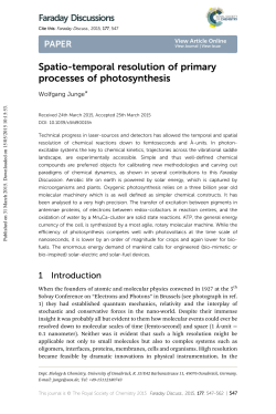 Spatio-temporal resolution of primary processes of photosynthesis