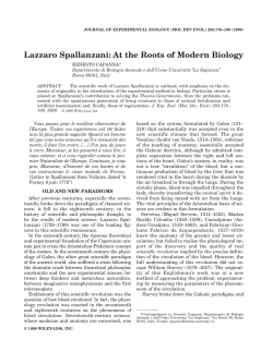Lazzaro Spallanzani: At the Roots of Modern Biology