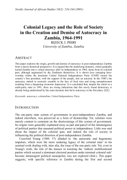 Colonial Legacy and the Role of Society in the Creation and Demise