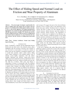 The Effect of Sliding Speed and Normal Load on Friction