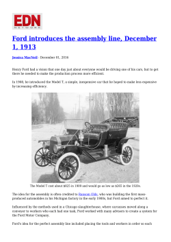 Ford introduces the assembly line, December 1, 1913
