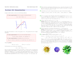 Lecture 10: Linearization