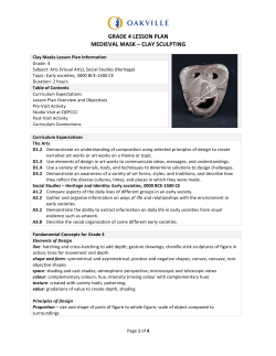 Grade 4 Clay Sculpture - Medieval Mask (ArtsSocStu)