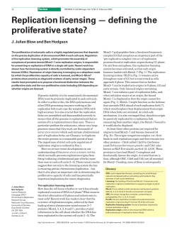 Replication licensing - Dundee Life Sciences