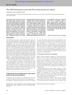 The ABO blood group system and Plasmodium falciparum malaria