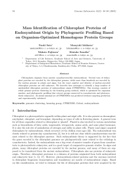 Mass Identification of Chloroplast Proteins of Endosymbiont Origin