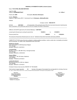FINANCIAL STATEMENTS IN EURO (2 decimal places)