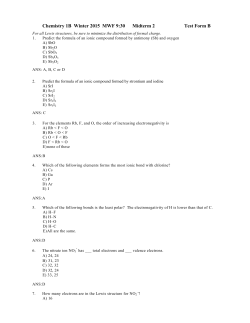Chemistry 1B Winter 2015 MWF 9:30 Midterm 2 Test Form B