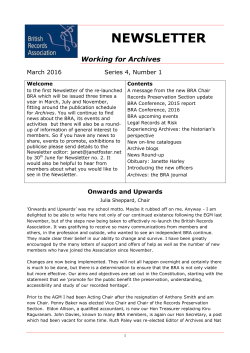 NEWSLETTER - British Records Association