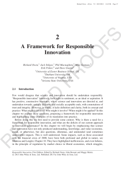 A Framework for Responsible Innovation