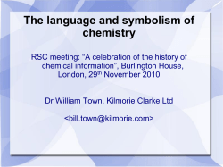 The Language and Symbolism of Chemistry