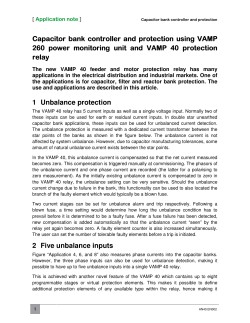 Capacitor bank controller and protection using VAMP 260
