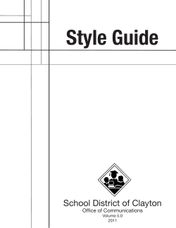 Style Guide - Clayton School District